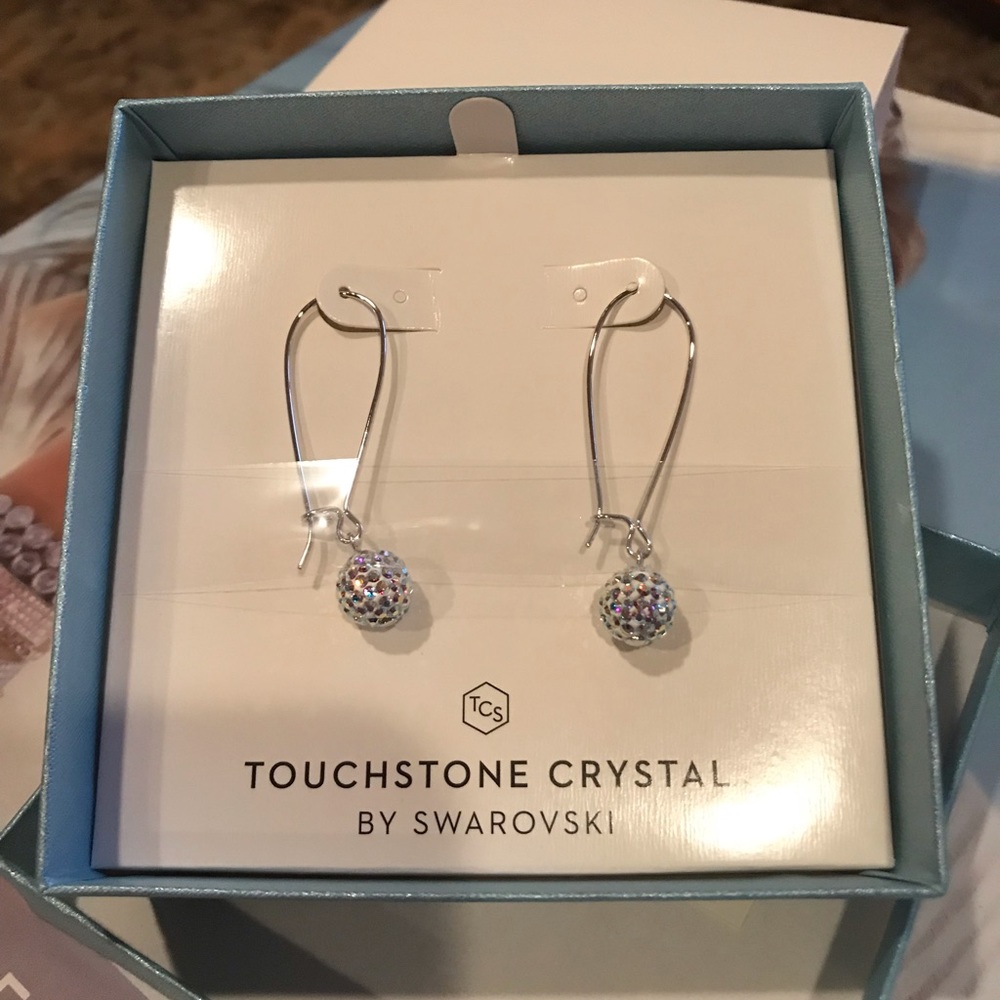 Pave’ Touchstone Crystal Earrings